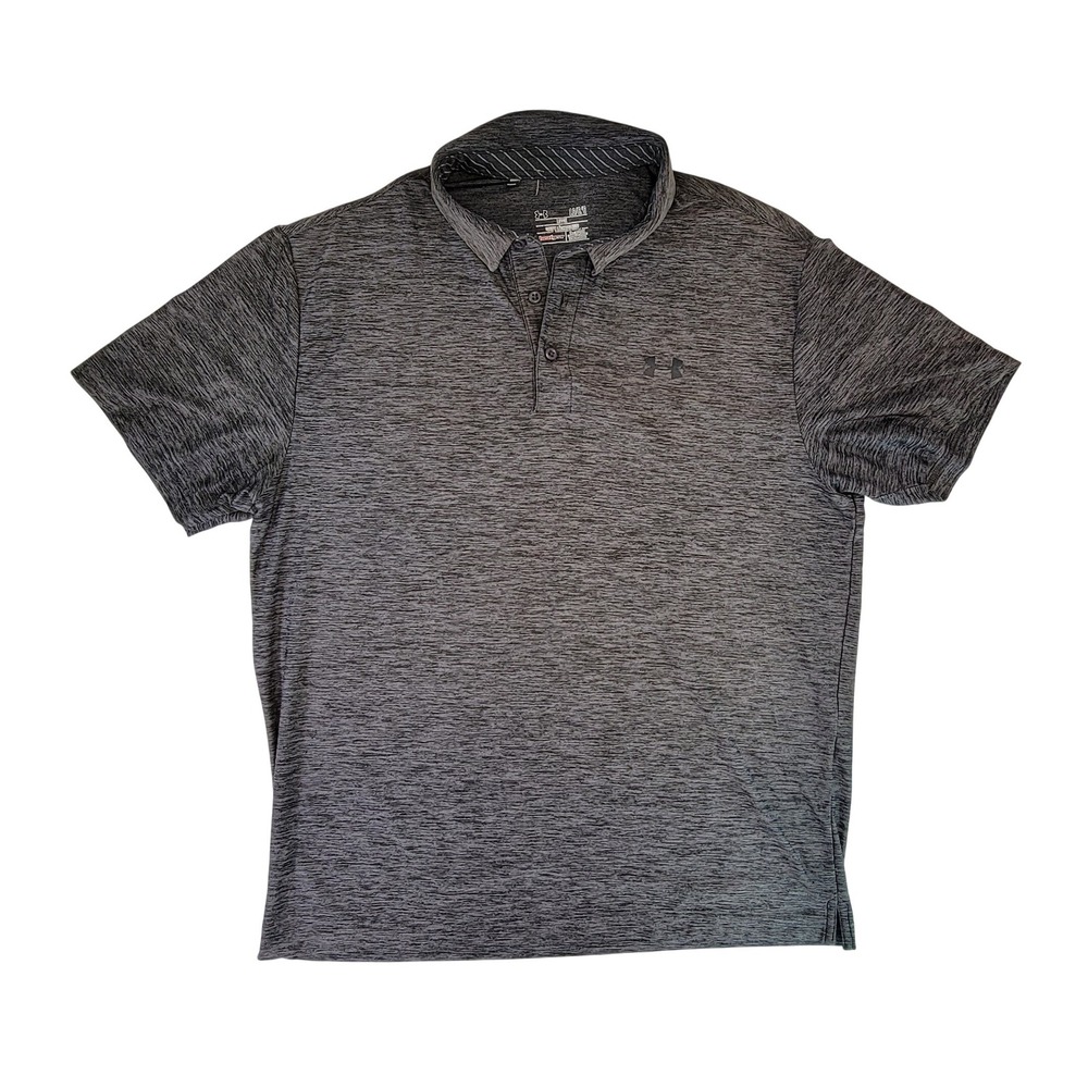 Under Armour Mens Heatgear Golf‎ Polo Shirt Dark Heather Gray size L